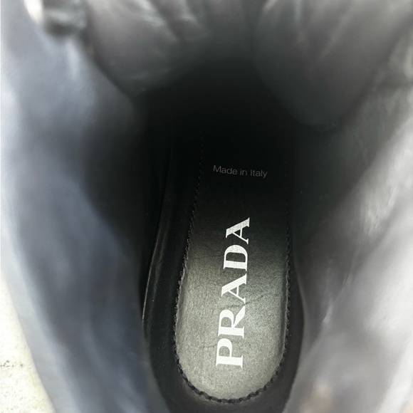 Prada Black High-Top Sneakers with Studded Straps - Picture 6 of 7